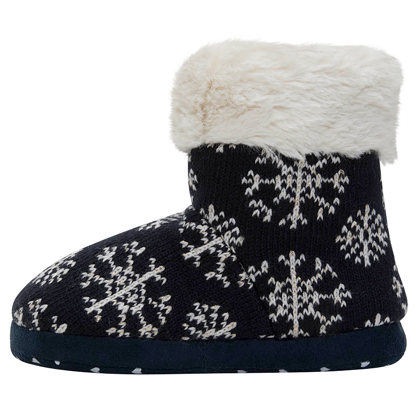 Pantoffellaarsjes van tricot met sherpavoering en pompons 
