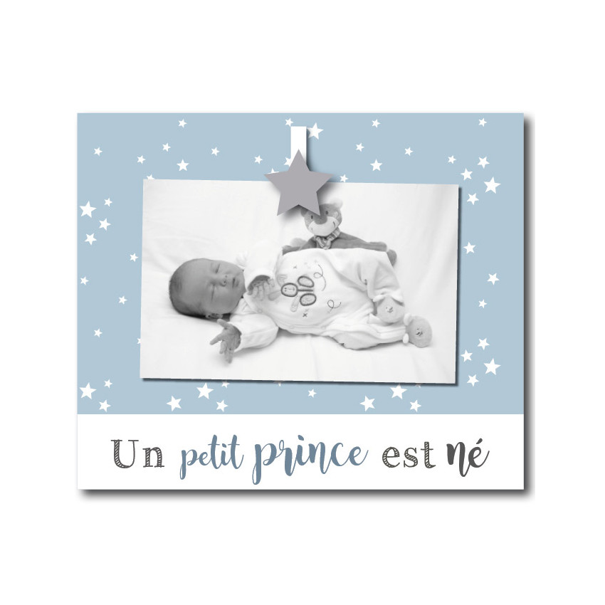 Cadre à poser "Un petit prince est né" - Bleu 