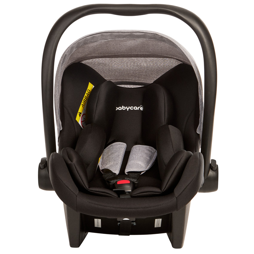 Poussette trio combinée avec siège-auto et couffin gris chiné/noir 