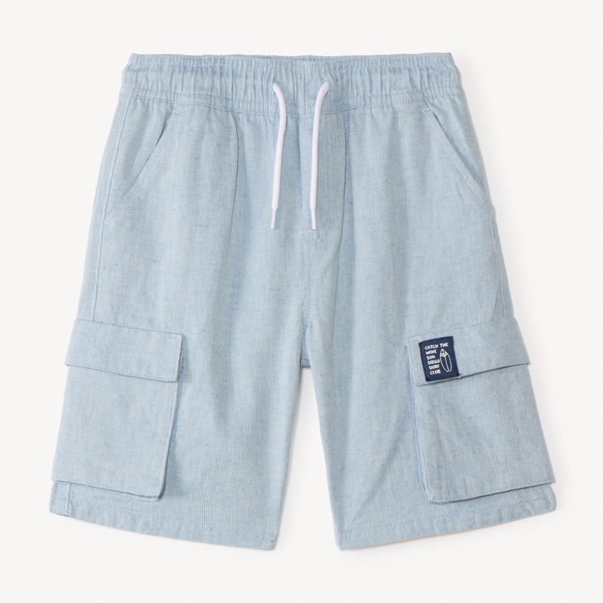 Short style cargo en toile unie garçon 