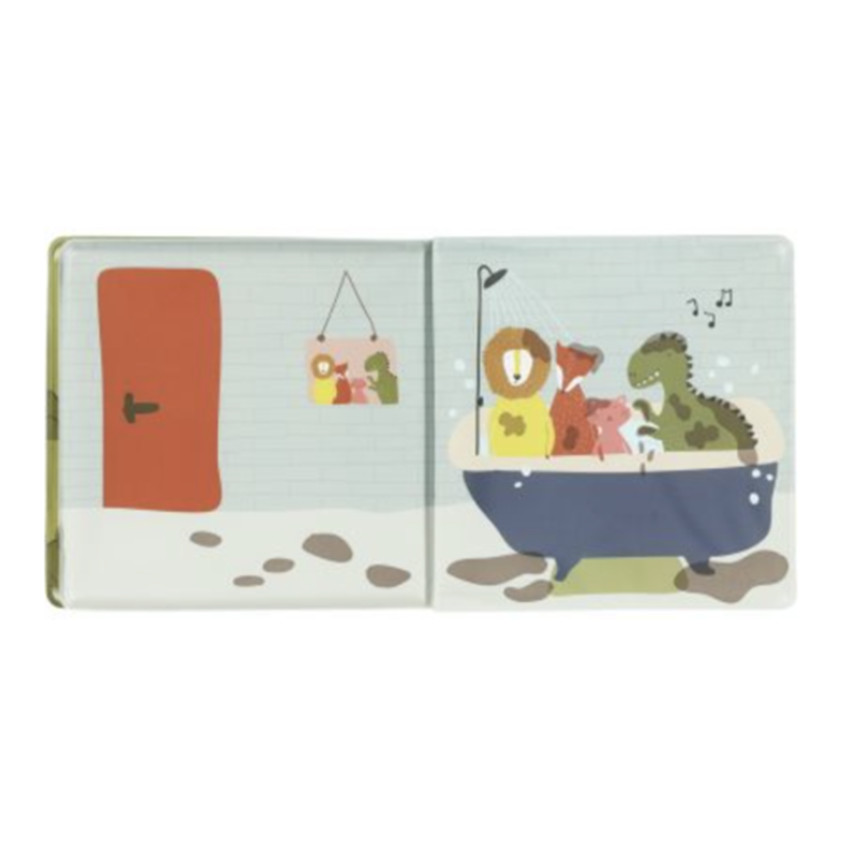 Livre de bain qui change de couleur Les aventures de Mr. Dino dans la boue 