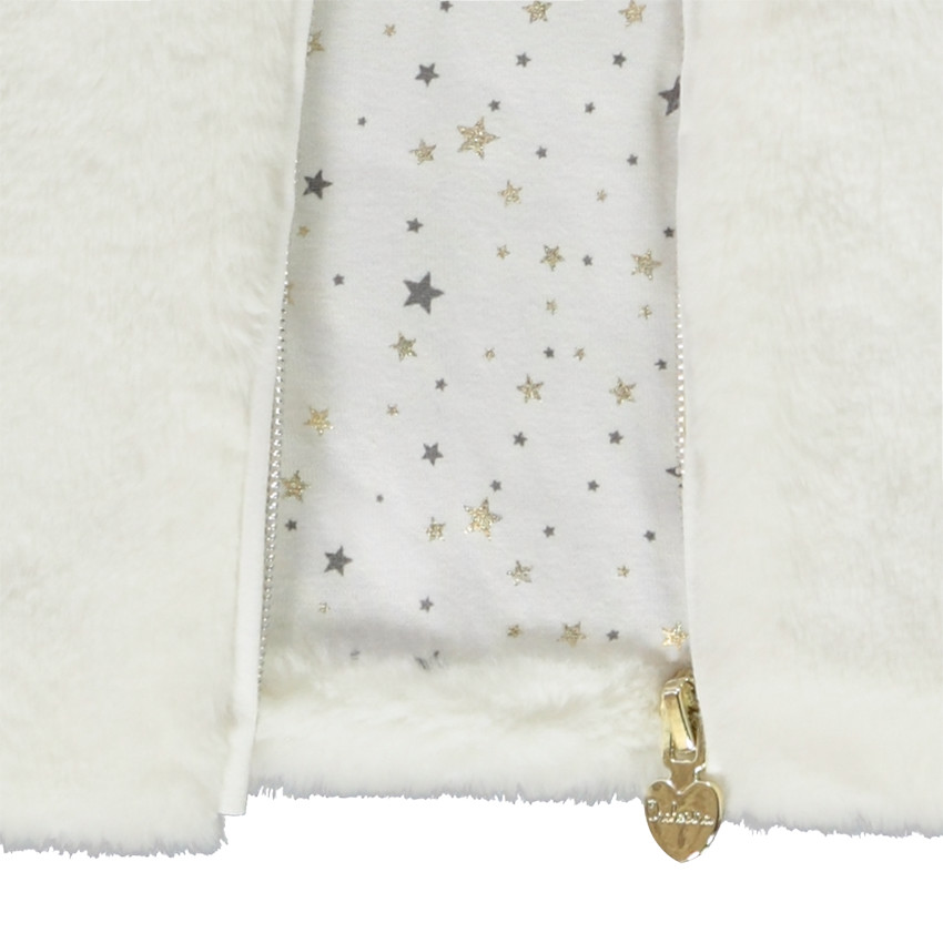 Gilet in imitatiebont voor meisjes 