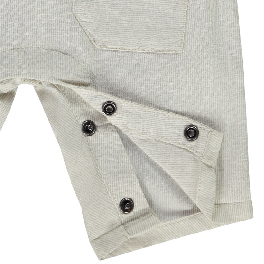 Salopette courte rayée à poches pour bébé garçon 