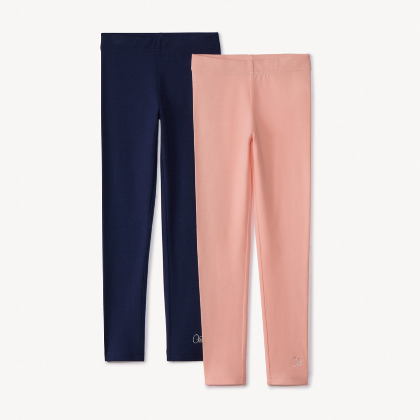 Set van 2 effen leggings voor meisjes 