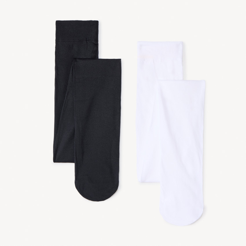 Lot de 2 collants fins unis pour fille 