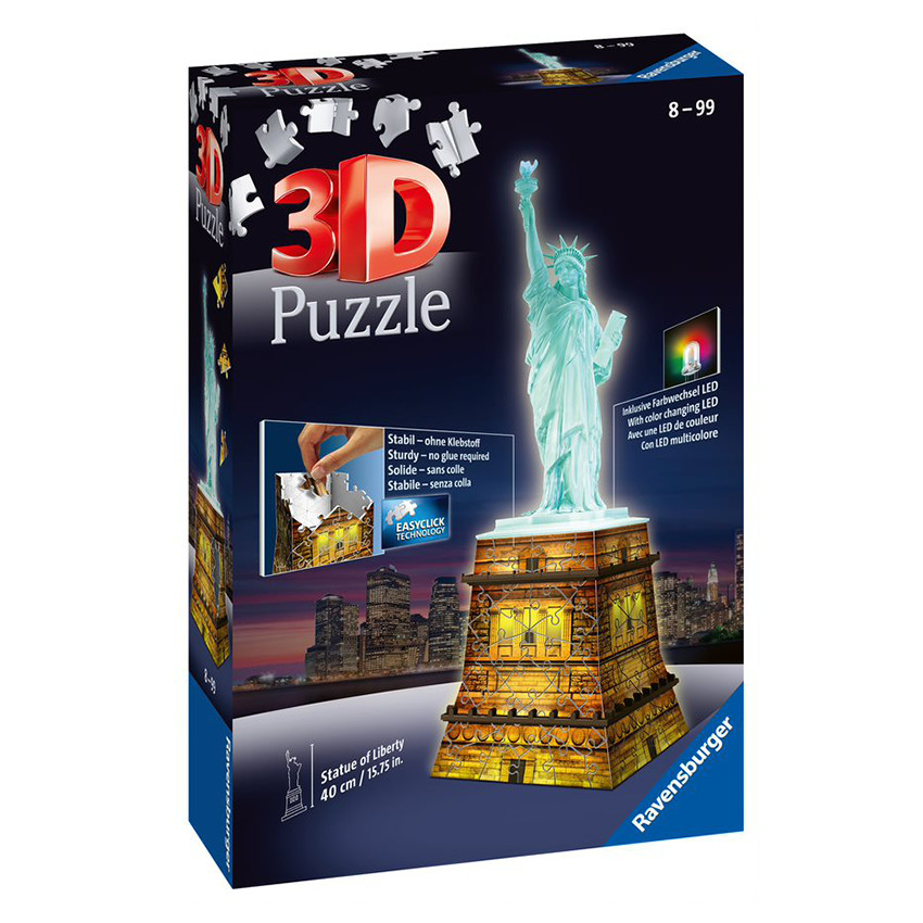 Puzzle 3D Building Statue de la Liberté Night Edition 