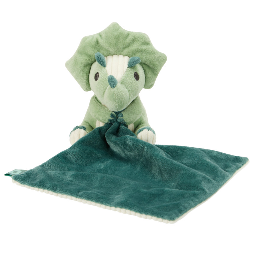 Knuffel doudou in fluweel Carlos de Triceratops 