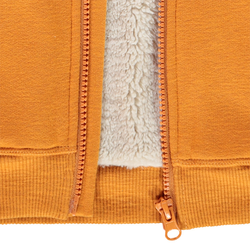 Vest van molton met kap en sherpavoering voor jongens 