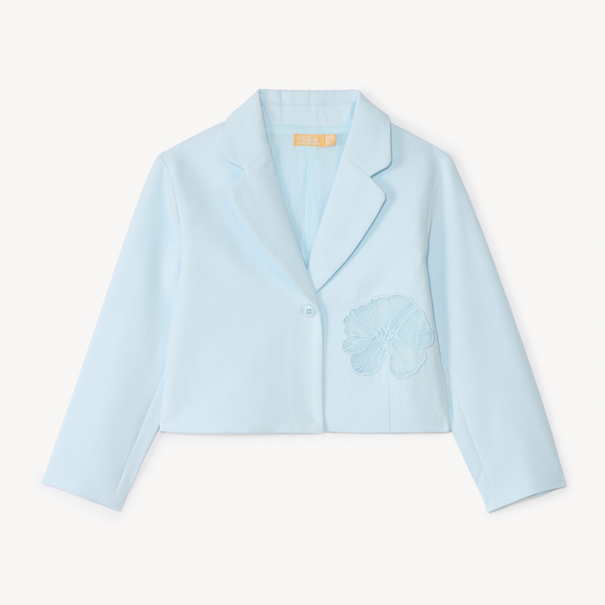Veste en toile style blazer uni pour fille 