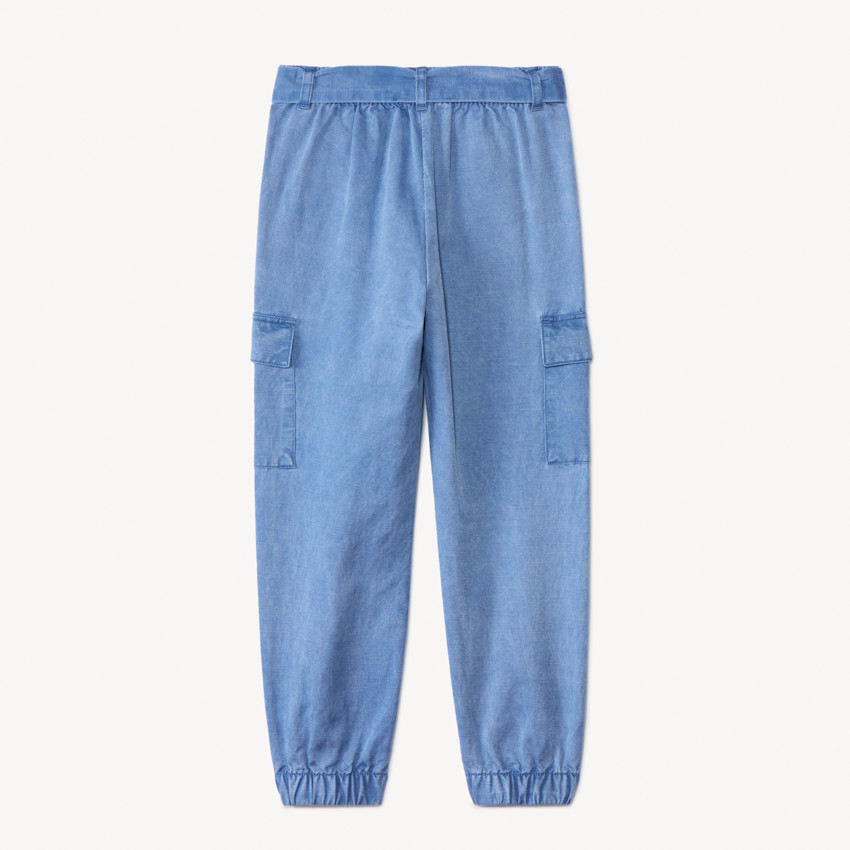 Meisjes cargo twill broek met riem 