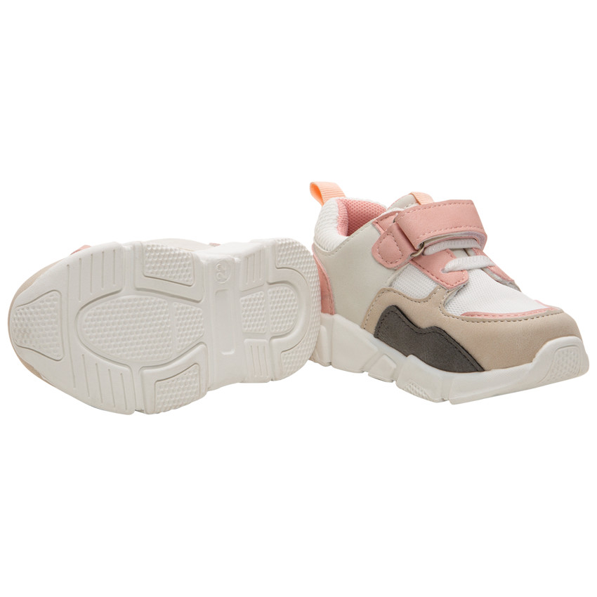 Sneakers met contrast en mesh inzetstuk 