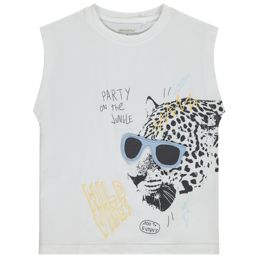 Débardeur printé avec flap 3D lunettes pour garçon 