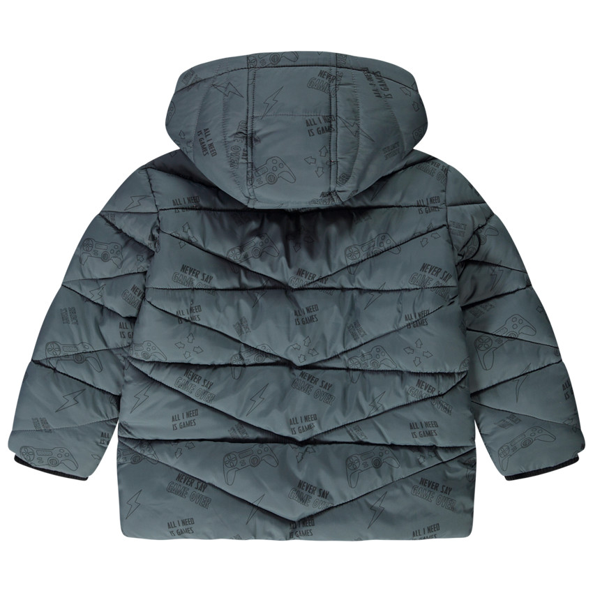 Donsjas microfleece met kap fantasieprint voor jongens 