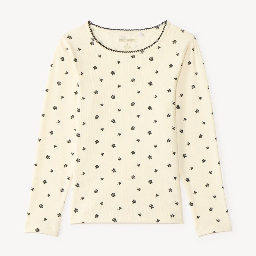 T-shirt manches longues imprimé fleurs fille 
