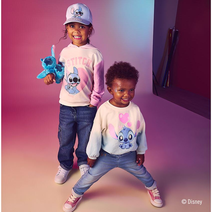 Sweat à capuche effet color block Stitch Disney pour fille 