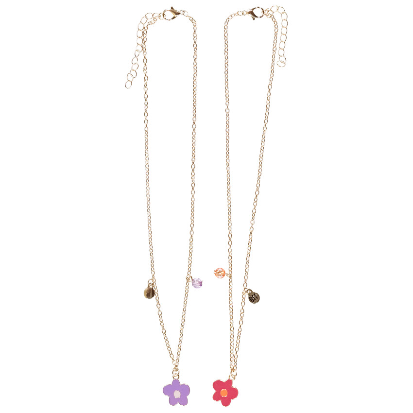 Lot de 2 colliers pendentifs fleurs pour fille 
