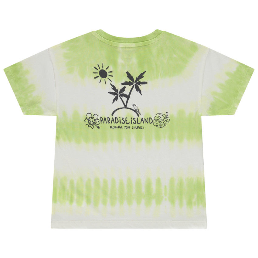 T-shirt korte mouwen tie & dye effect dubbele print voor jongens 