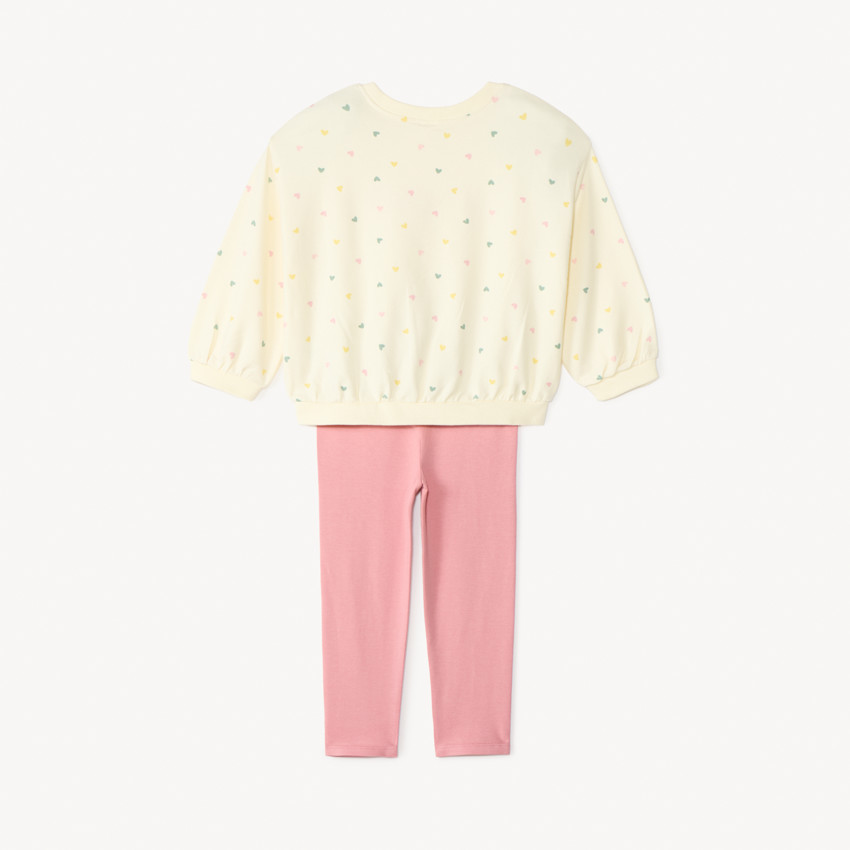 Jogging set van 2 delen met harten: sweatshirt + legging voor baby meisje 
