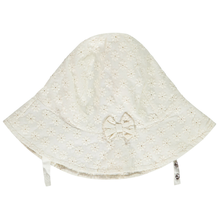 Charlotte en broderie anglaise avec nœud pour bébé fille 