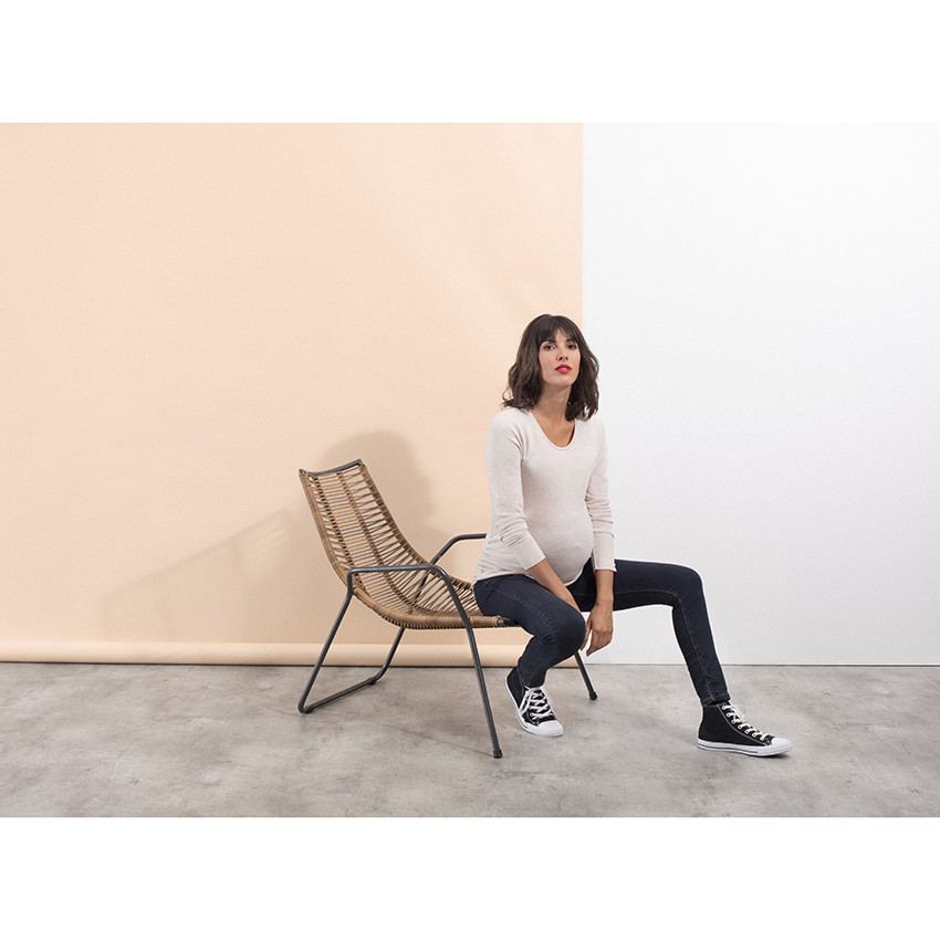 Pull de grossesse uni en tricot doux 