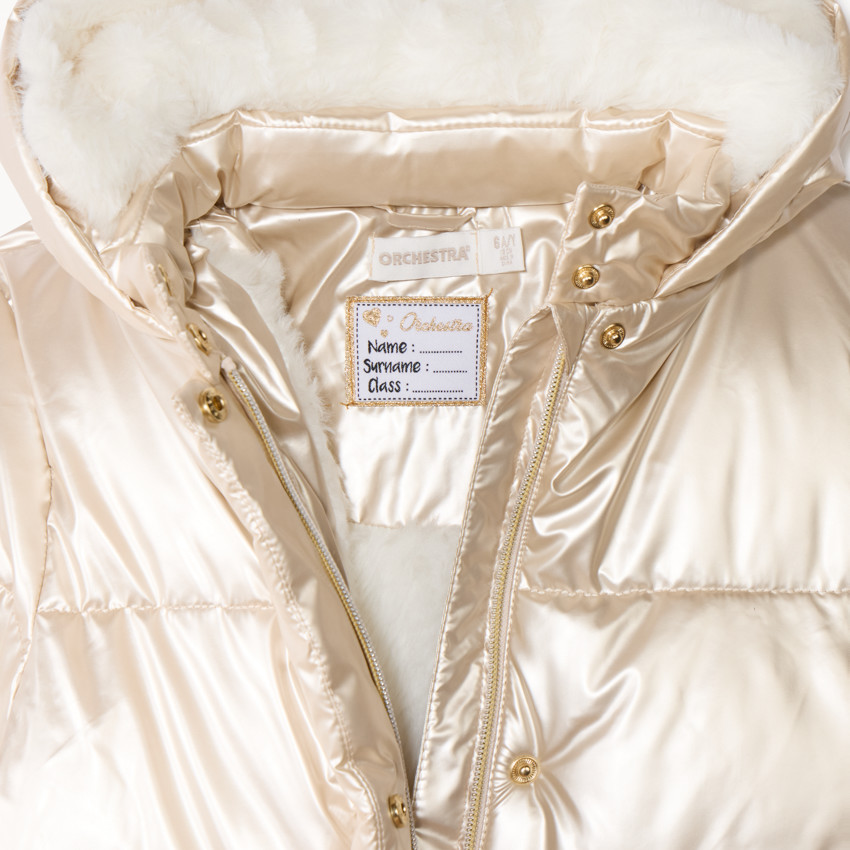 Donsjas met iriserende stof en sherpa voering voor meisjes 