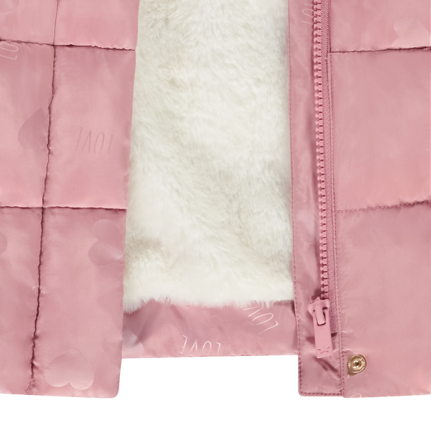 Doudoune Grand Froid imprimé cœurs pour fille 