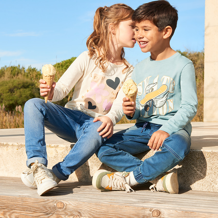 Langarm T-shirt met print voor jongens 
