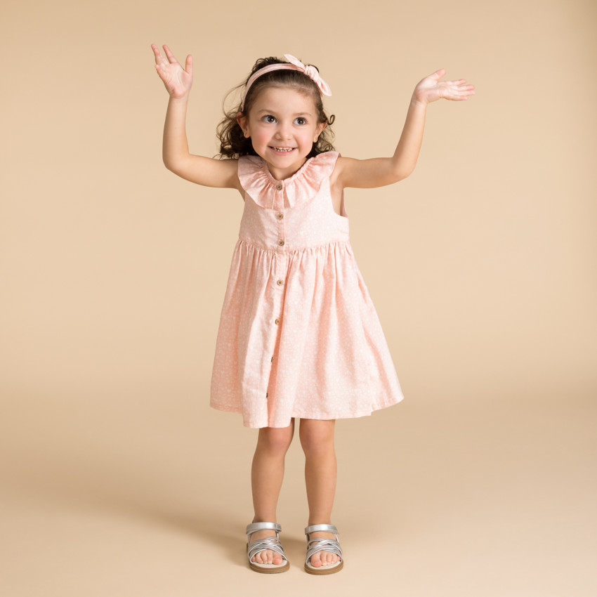 Rok met volantkraag en hartjesprint voor babymeisjes 