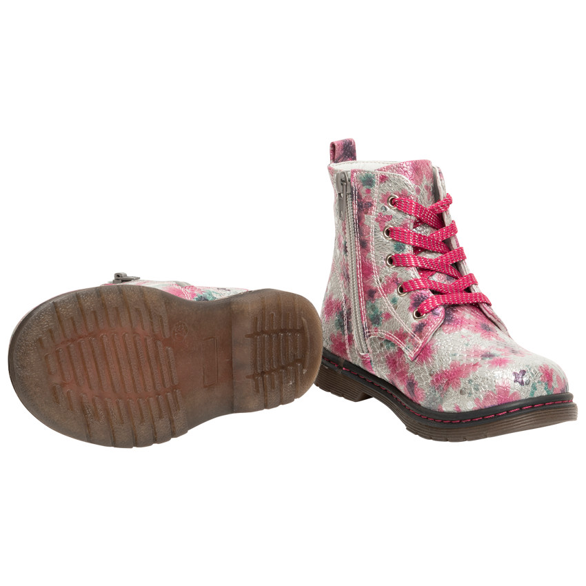 Bottillons effet écailles et imprimé floral pour enfant fille 