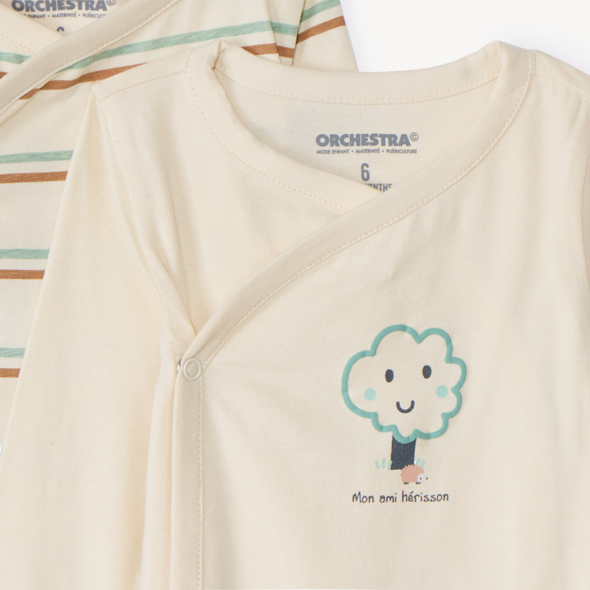 Lot de 5 bodies manches longues fantaisie pour bébé garçon avec ouvertures différentes selon l'âge 