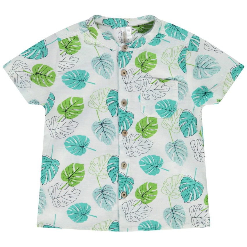 Korte mouwen shirts met bladeren print voor baby jongen 