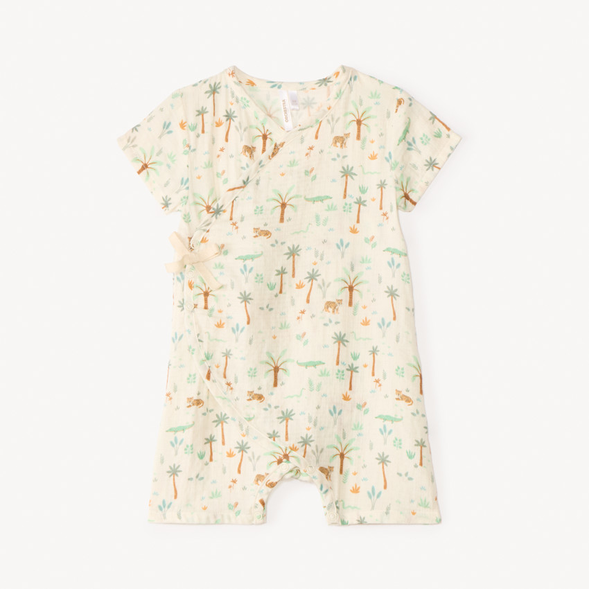 Korte kimono-opening jumpsuit voor babyjongen 