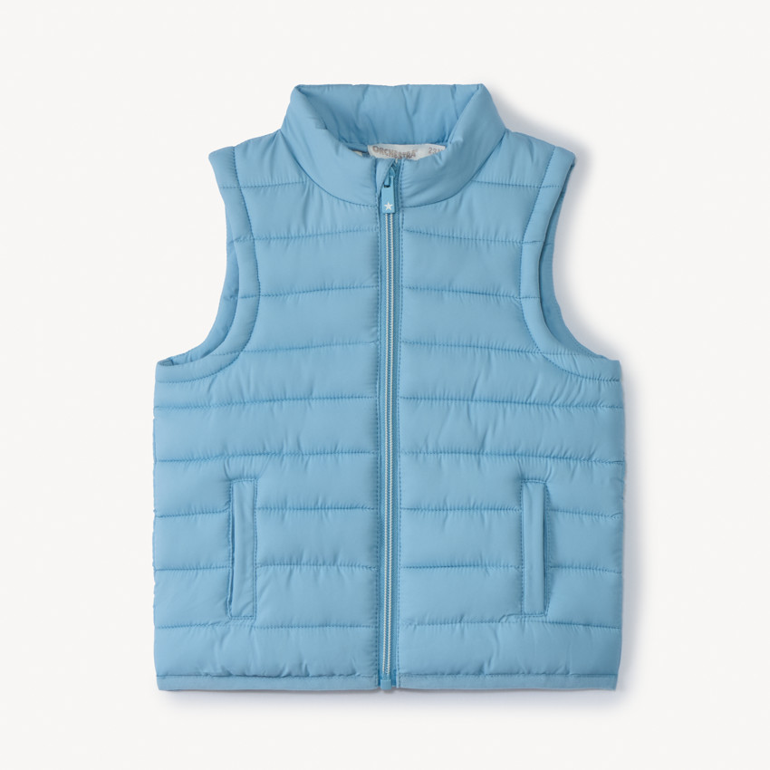 Doudoune sans manches unie pour bébé garçon 