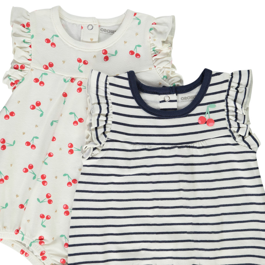Set van 2 korte jumpsuits in jersey voor meisjes 