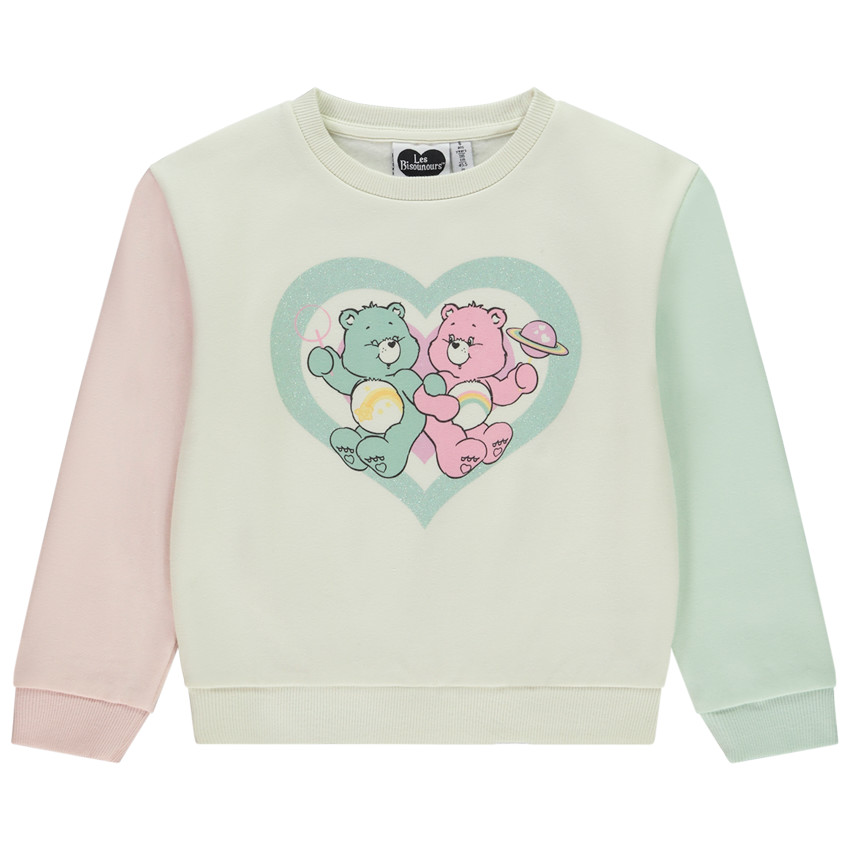 Sweat effet color block print pailleté Les Bisounours pour fille 