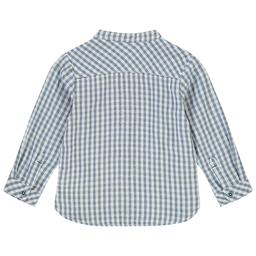 Chemise manches longues col mao en coton pour bébé garçon 