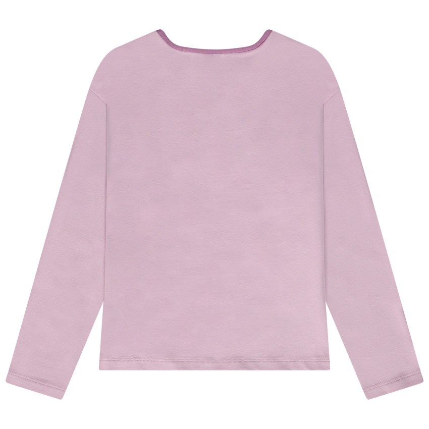 T-shirt manches longues en jersey print et strass pour fille 