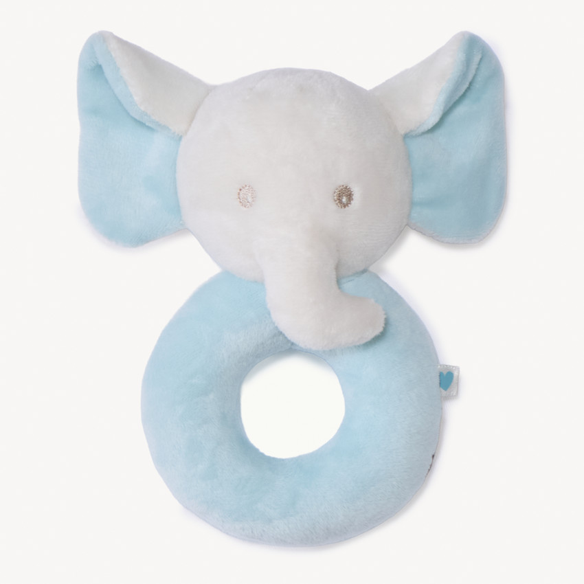 Rammelaar olifant van fluweel voor jongen 