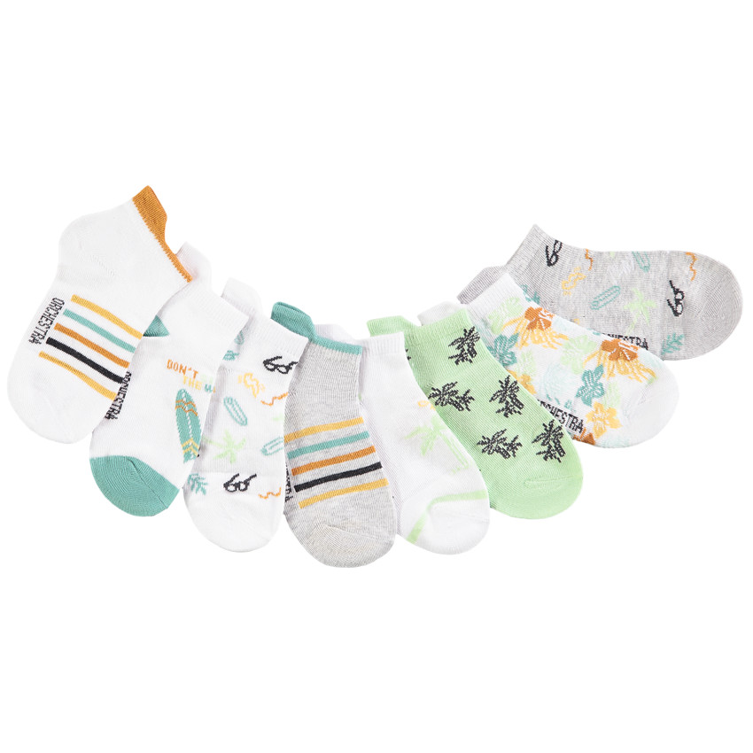 Lot de 8 paires de chaussettes courtes fantaisie pour garçon 