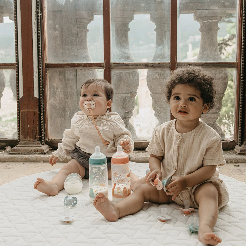 Zuigfles met symmetrische fopspeen SX Pro L 360 ml Dreams roze 