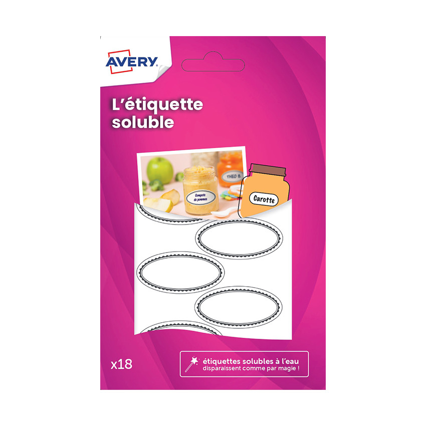 8 wateroplosbare zelfklevende kleine potjes-etiketten 