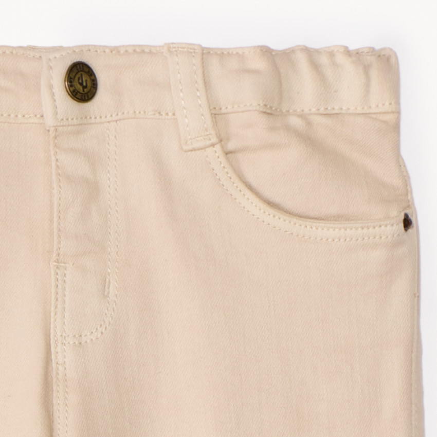 Jean uni à taille élastique pour bébé garçon 