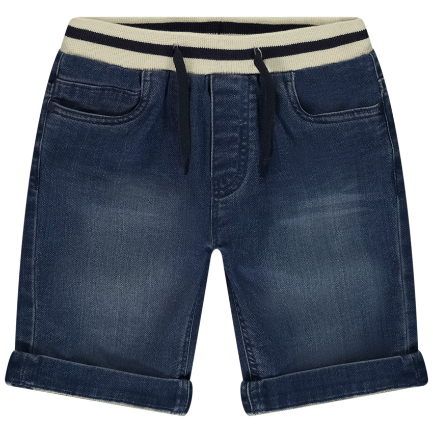 Bermuda effet jean taille élastiquée à rayures pour garçon 