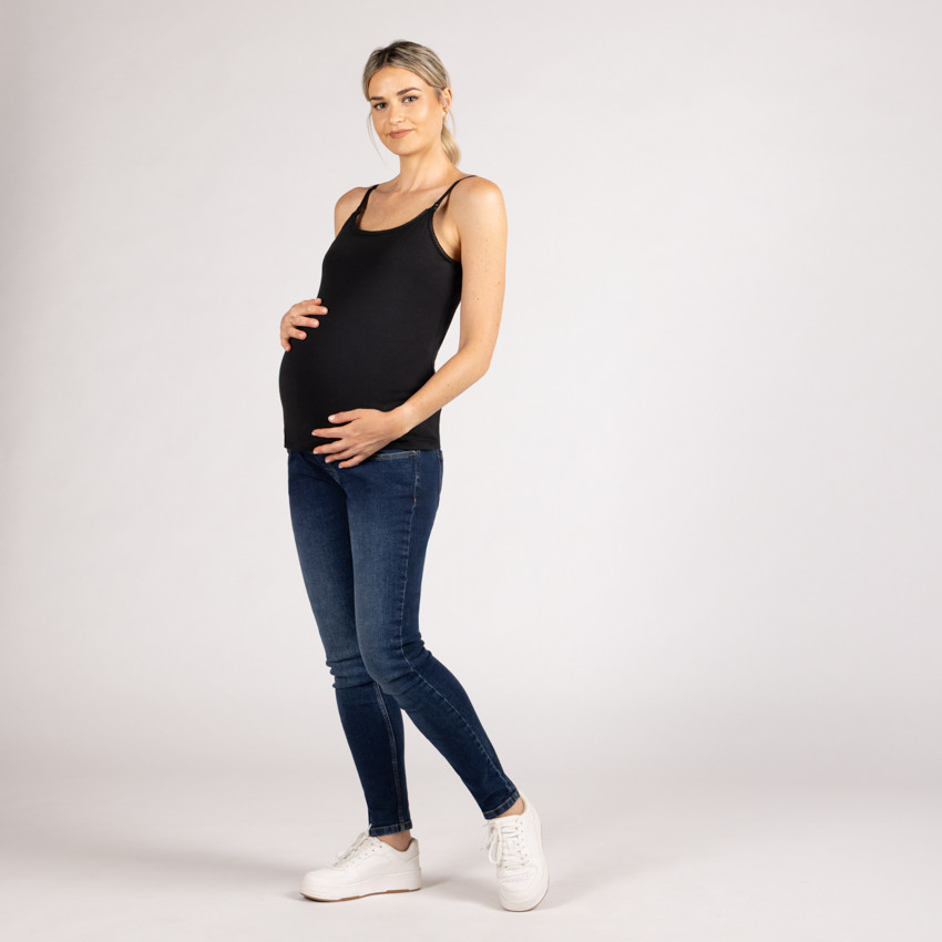 Jean slim de grossesse avec bandeau haut 