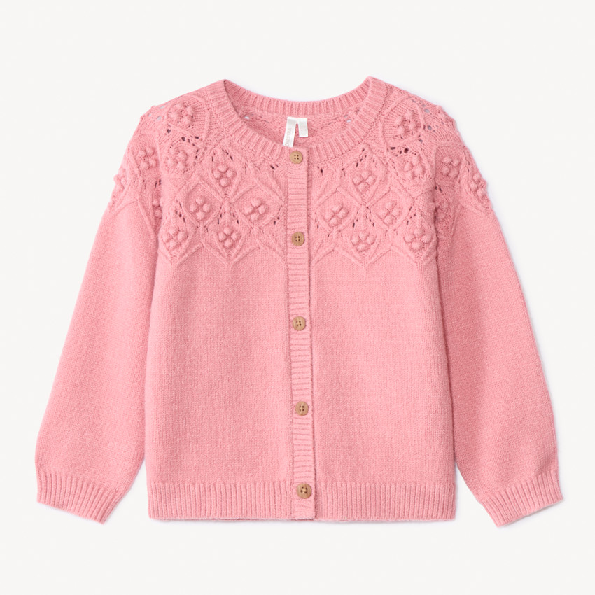 Oversized gebreid fantasievest voor babymeisje 