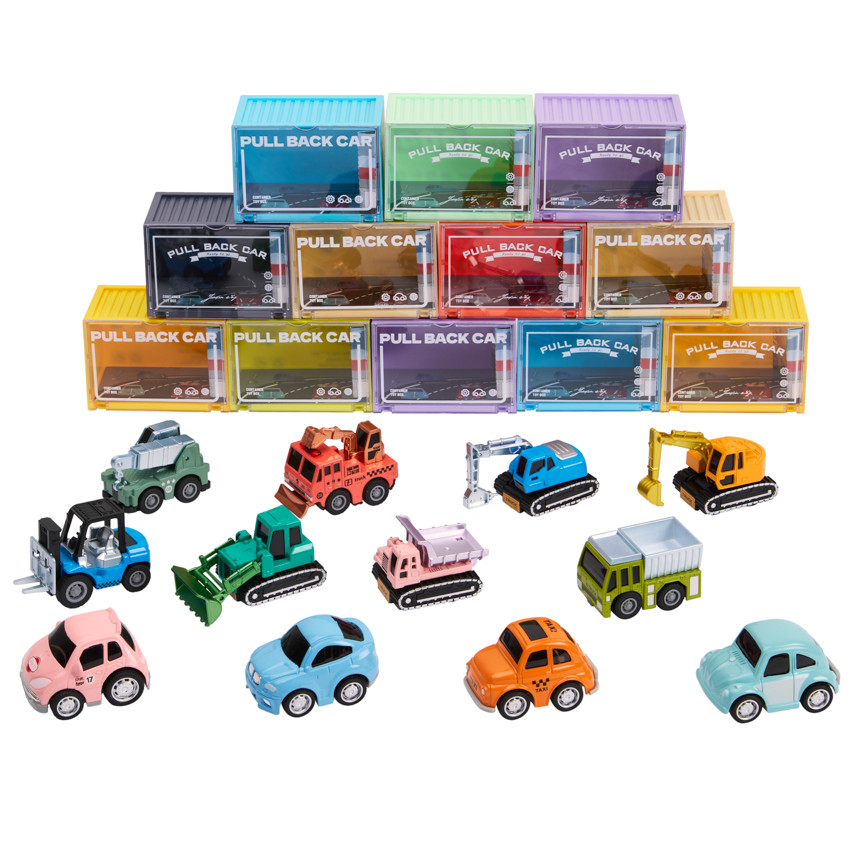 Voertuig miniatuur met wrijving Tractopelle blauw/zwart 