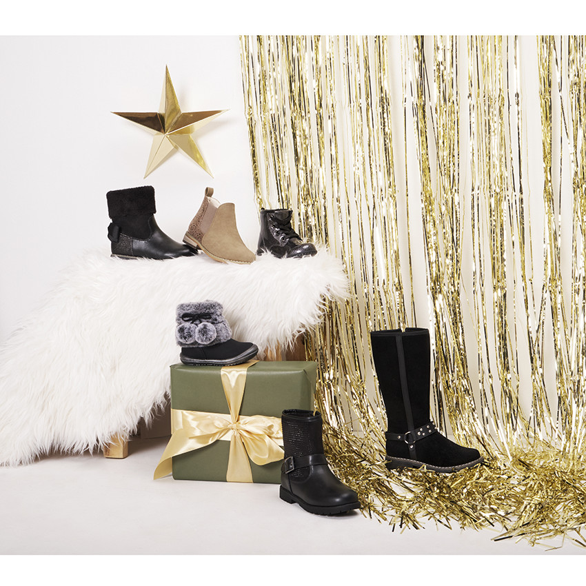 Bottines noires à noeud pour enfant fille 