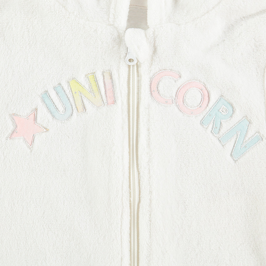 Junior - Pyjama en polaire licorne avec capuche fantaisie reliéfée 