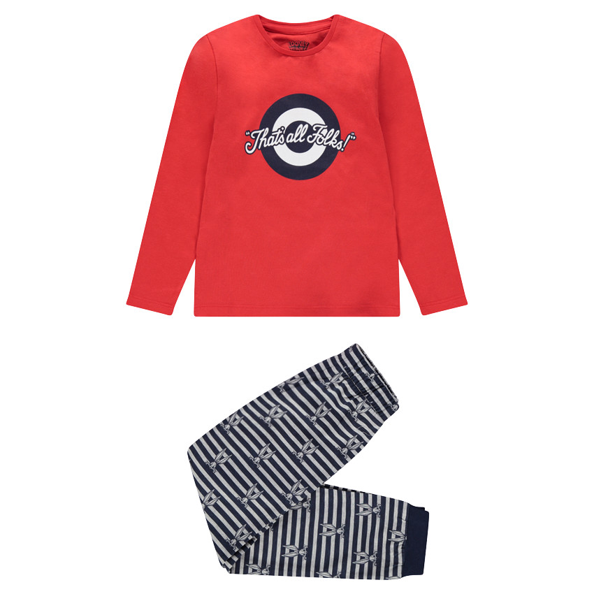 Pyjama en jersey avec bas rayé et print Warner/Looney Tunes Bugs Bunny 