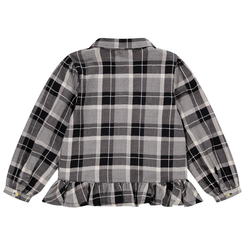 Chemise manches longues à carreaux pour enfant fille 